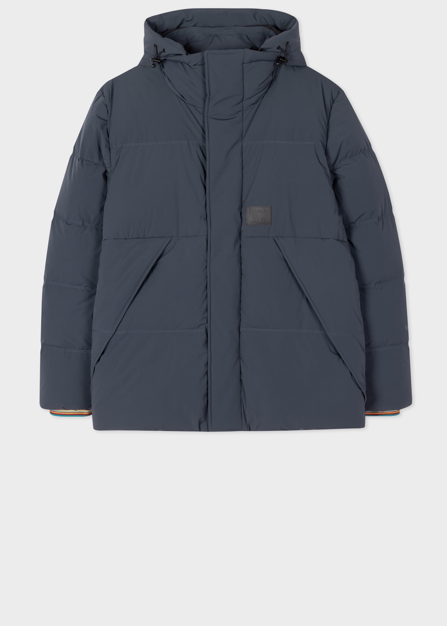 Navy Hooded Down Coat - 1