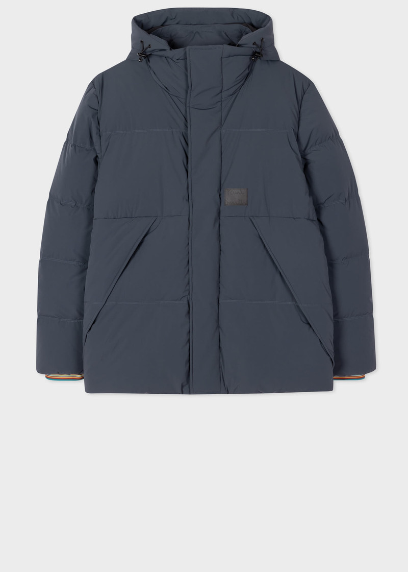 Navy Hooded Down Coat 1