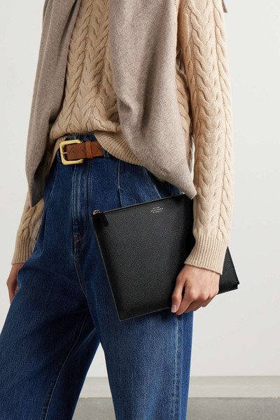 Smythson Panama textured-leather clutch outlook