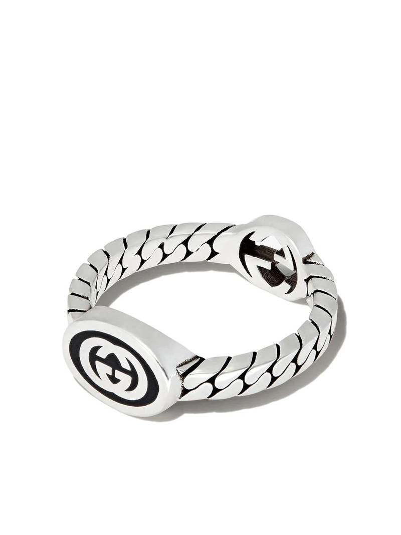 Interlocking G sterling silver ring 1