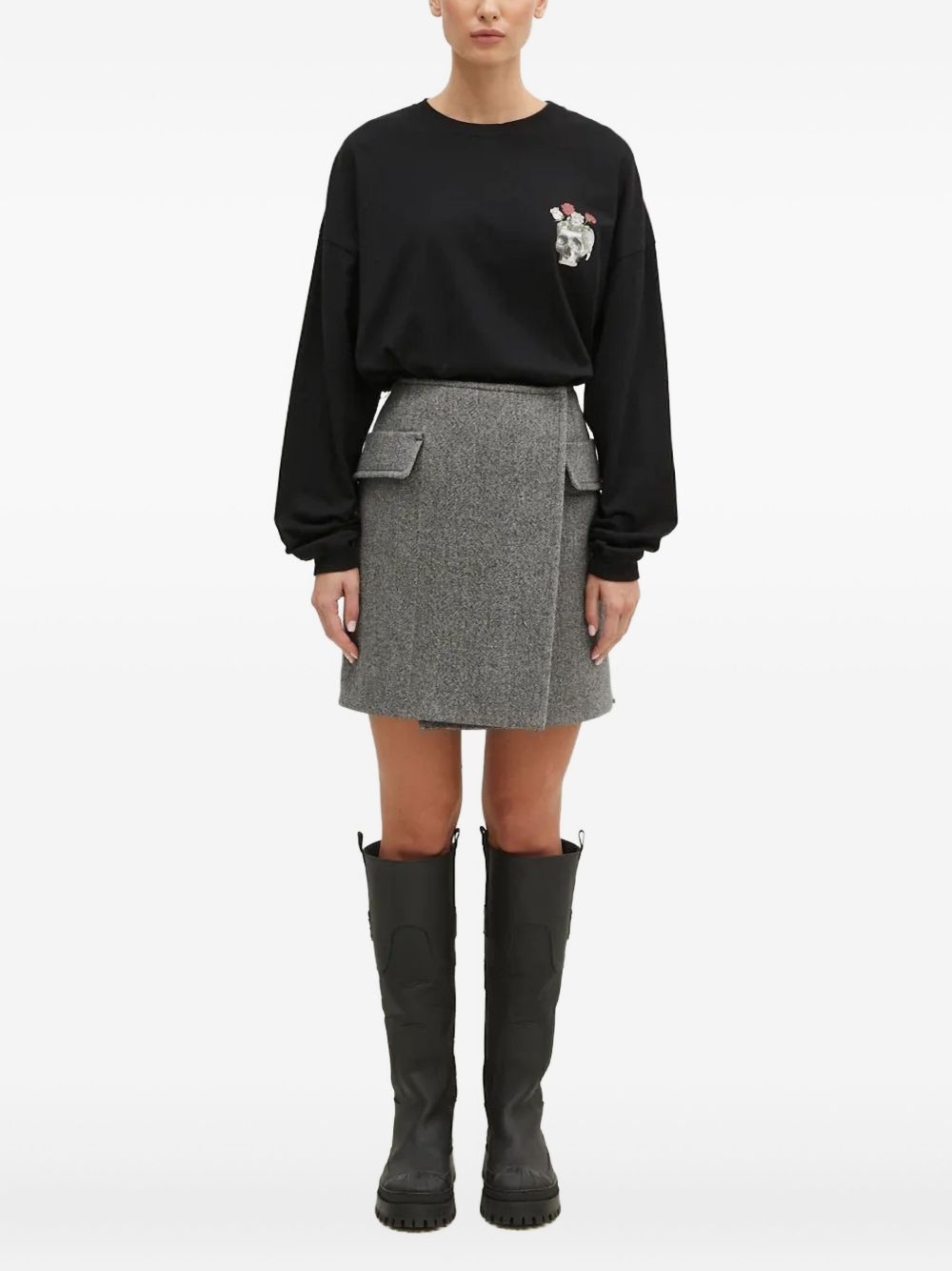 graphic-print long-sleeve top - 2