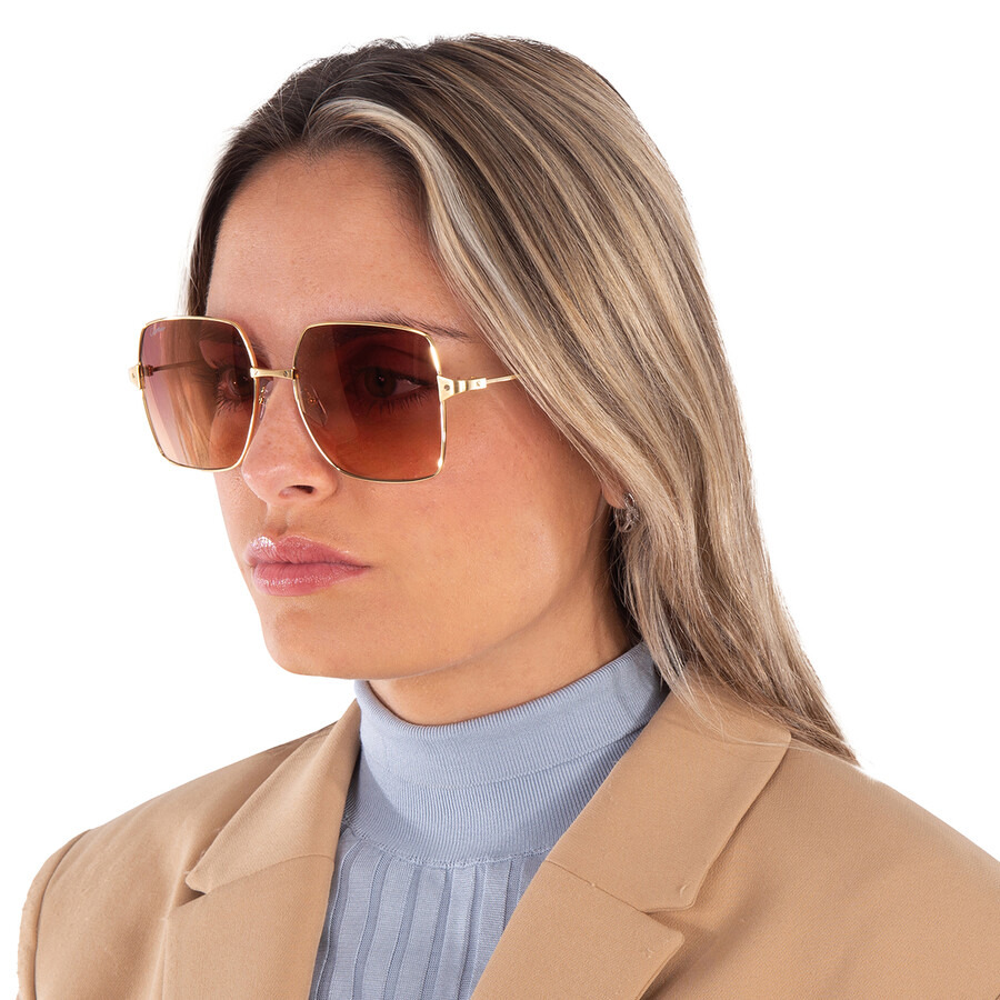 Cartier Red Gradient Flash Square Ladies Sunglasses CT0297S 003 57 - 2