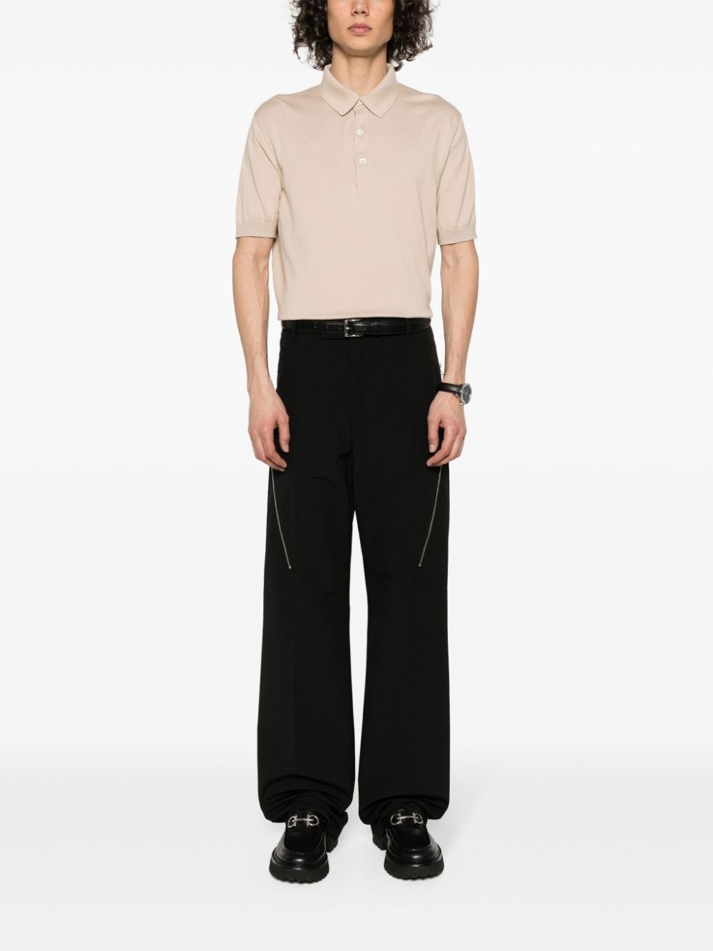 fine-knit cotton polo shirt - 2