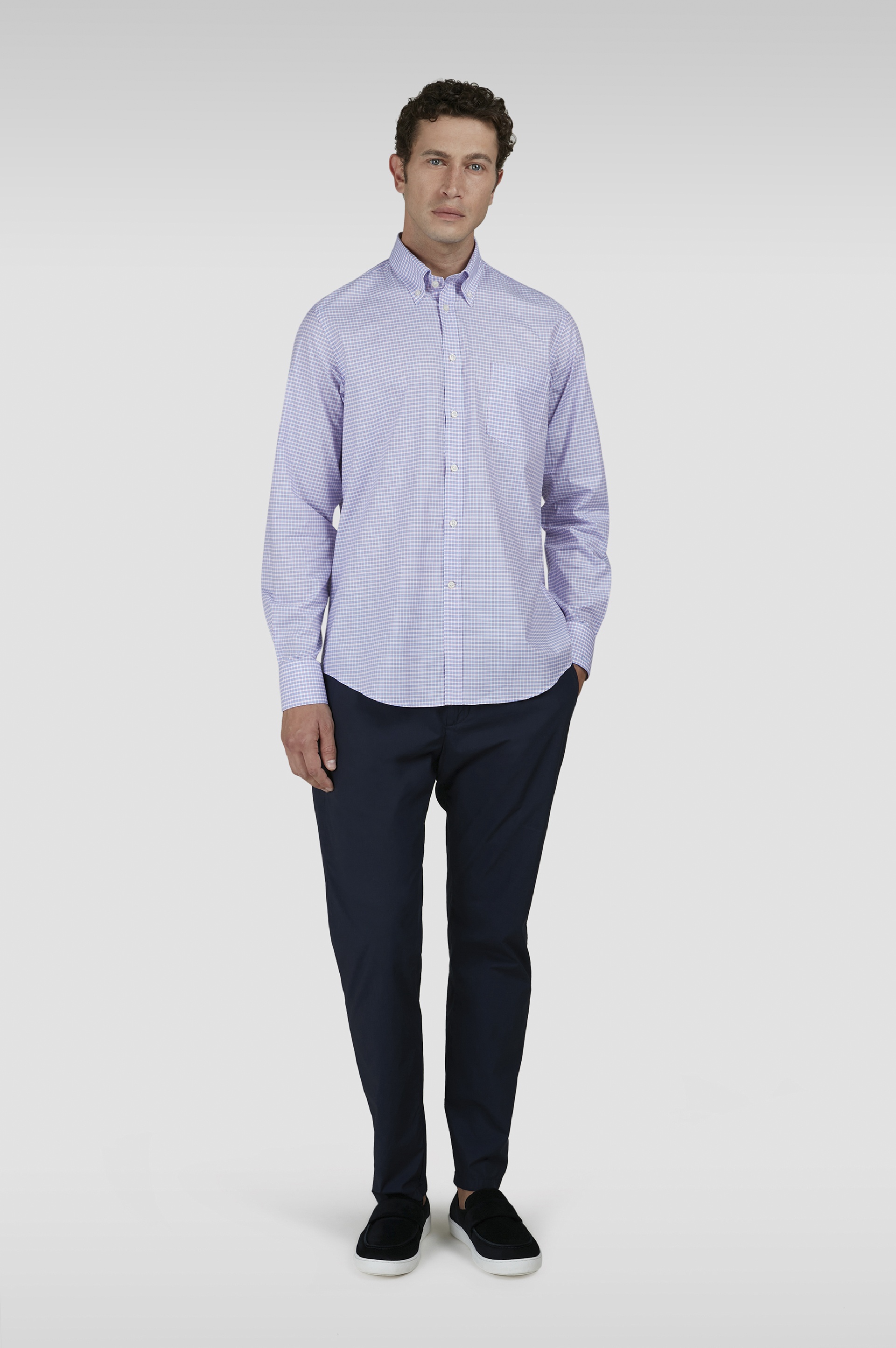 COTTON SHIRT WITH CHECK PATTERN - 2