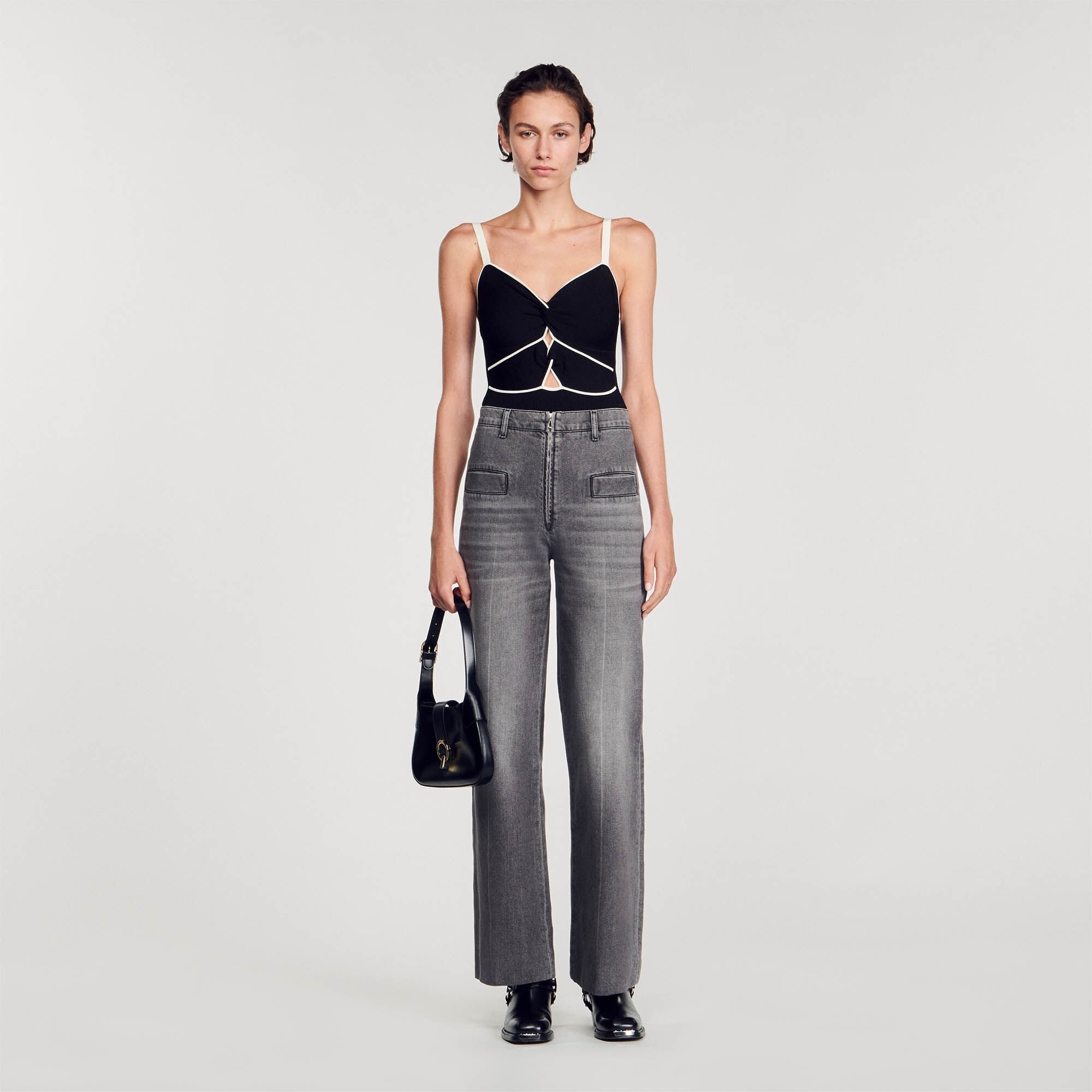 TWO-TONE KNIT BODYSUIT - 2