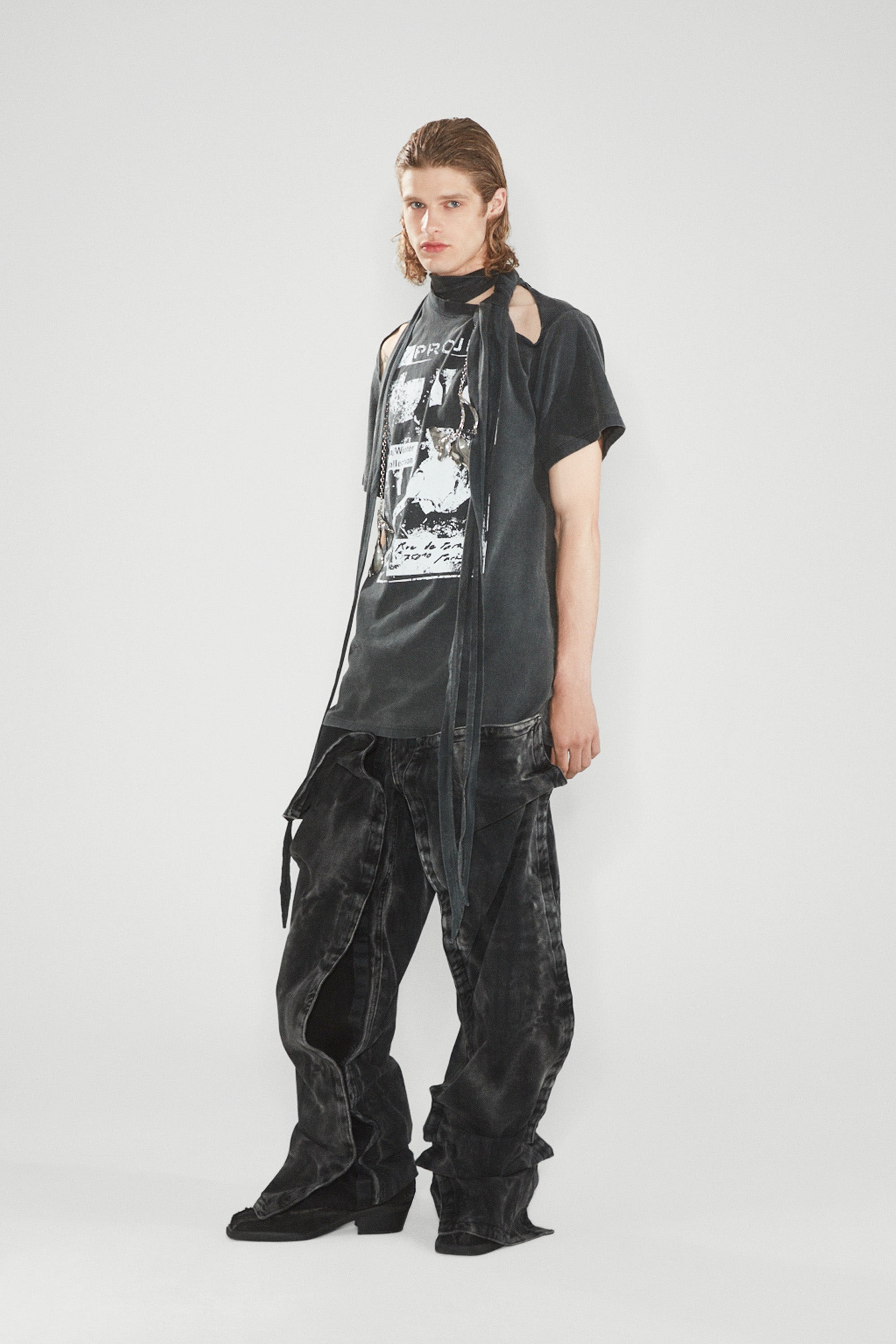 Multiscarf Rock Band Print Dress - 4