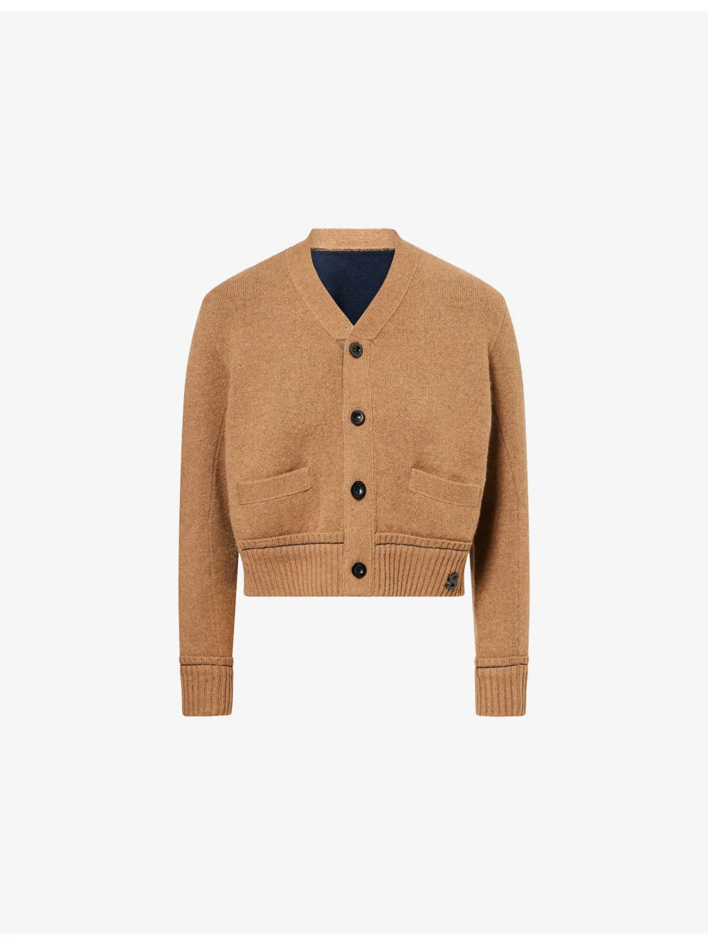 V-Neck Cropped Cotton and Cashmere-Blend Cardigan - 1
