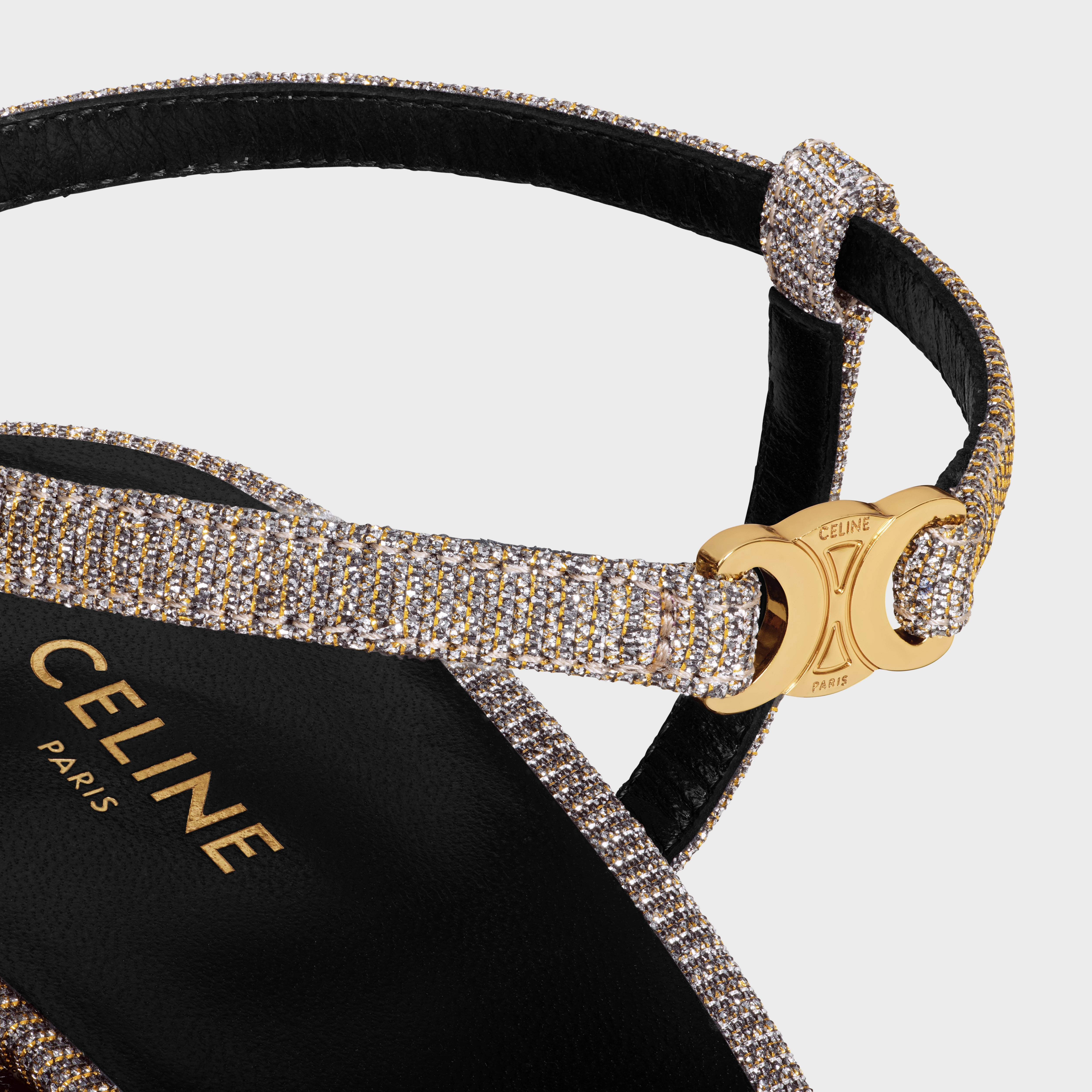 CELINE SOIR SANDAL in IRIDESCENT FABRIC - 5