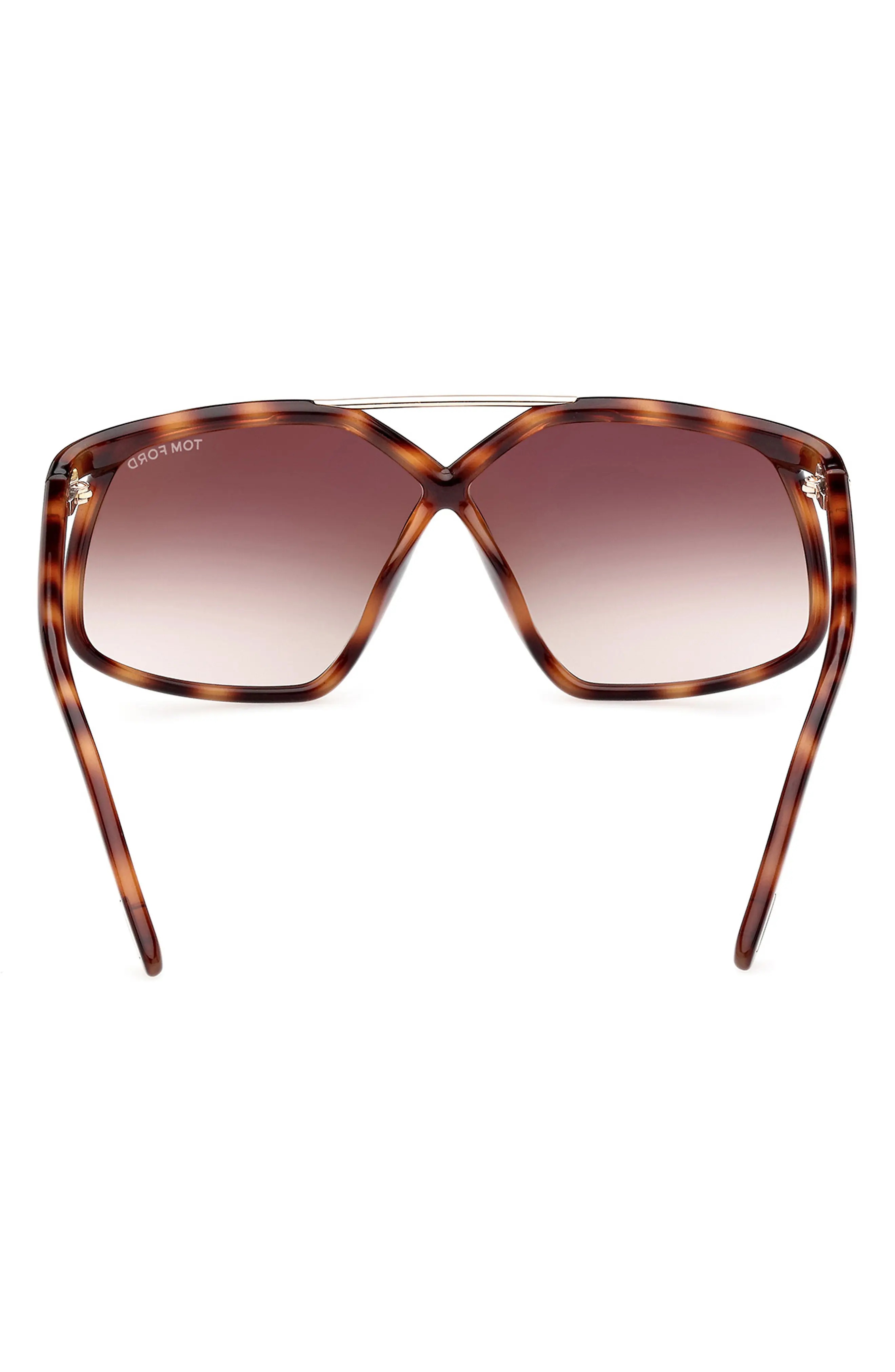 Meryl 64mm Gradient Polarized Oversize Square Sunglasses in Shiny Havana Rose Gold/Brown - 4