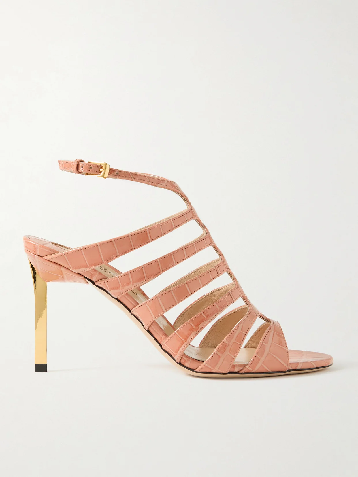 Carine Croc-effect Patent-leather Sandals - 1