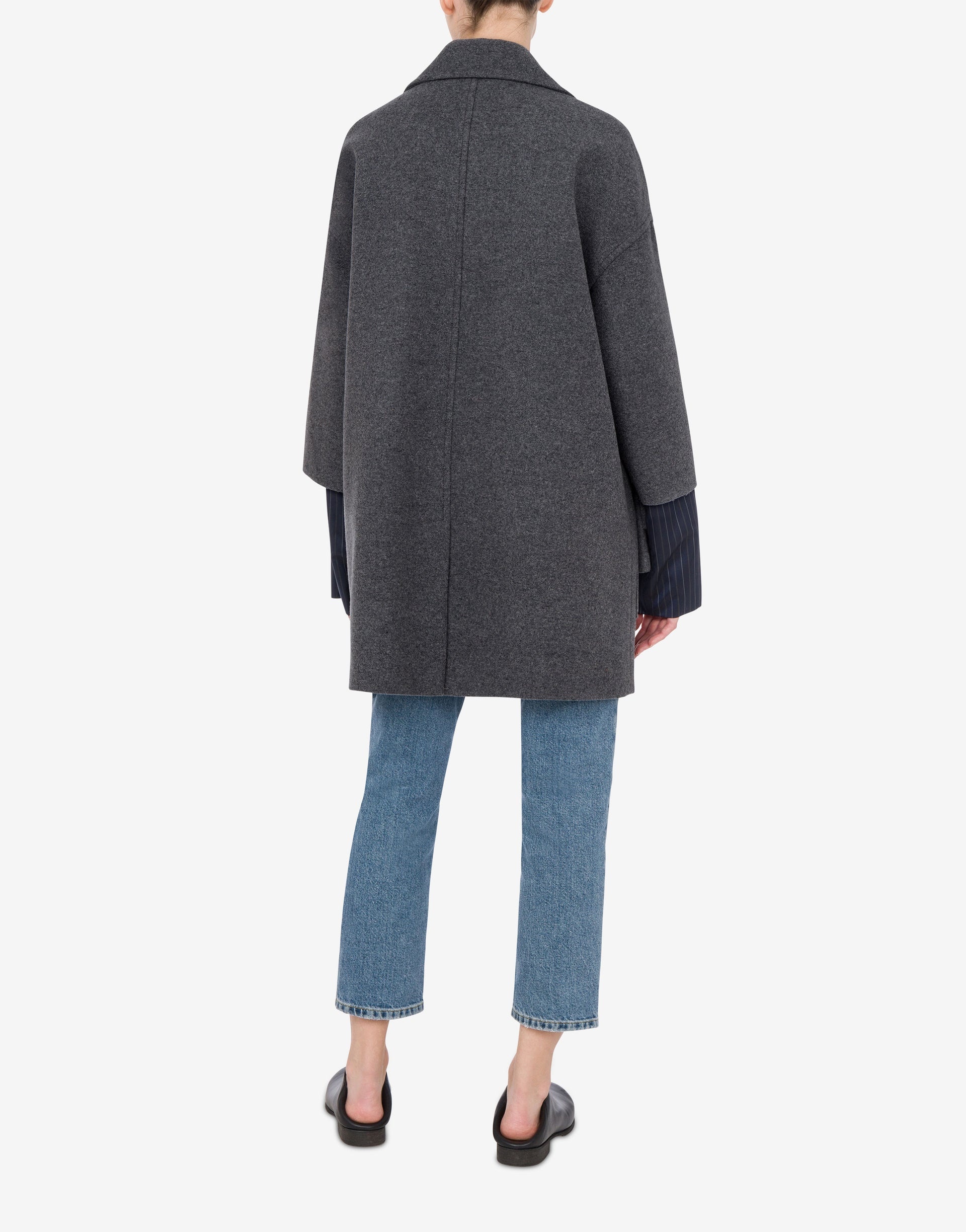 WOOL FELT COAT WITH CUFF DETAILS - 2