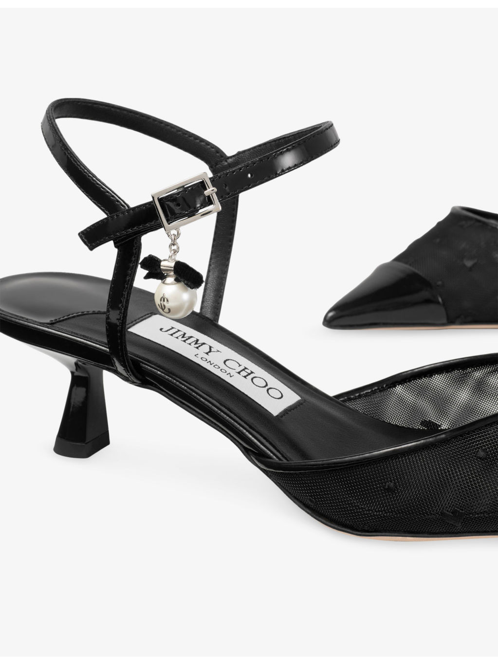 Aren SB 45 Mesh and Leather Slingback Heels - 5