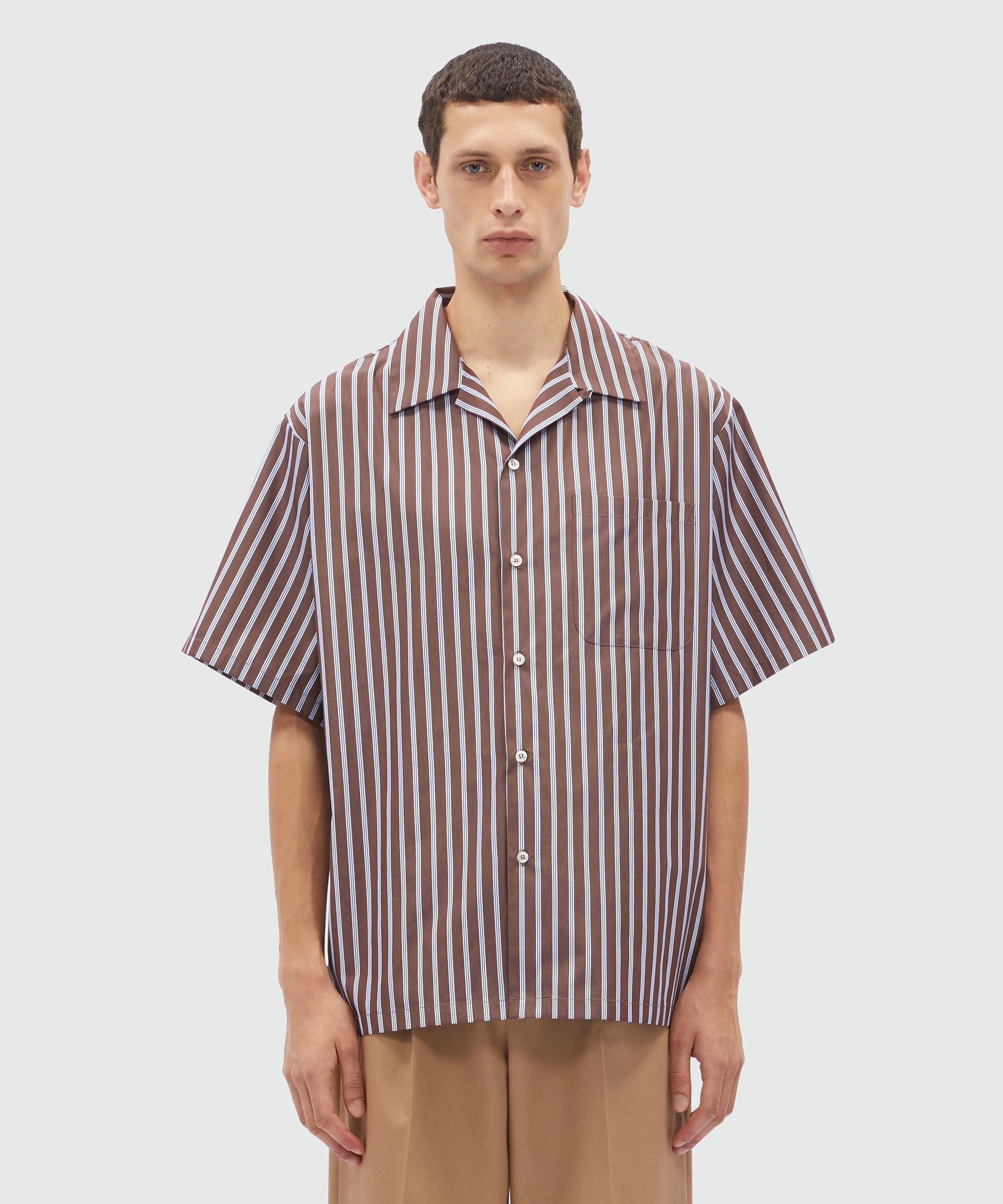 Striped patterned poplin shirt - 2