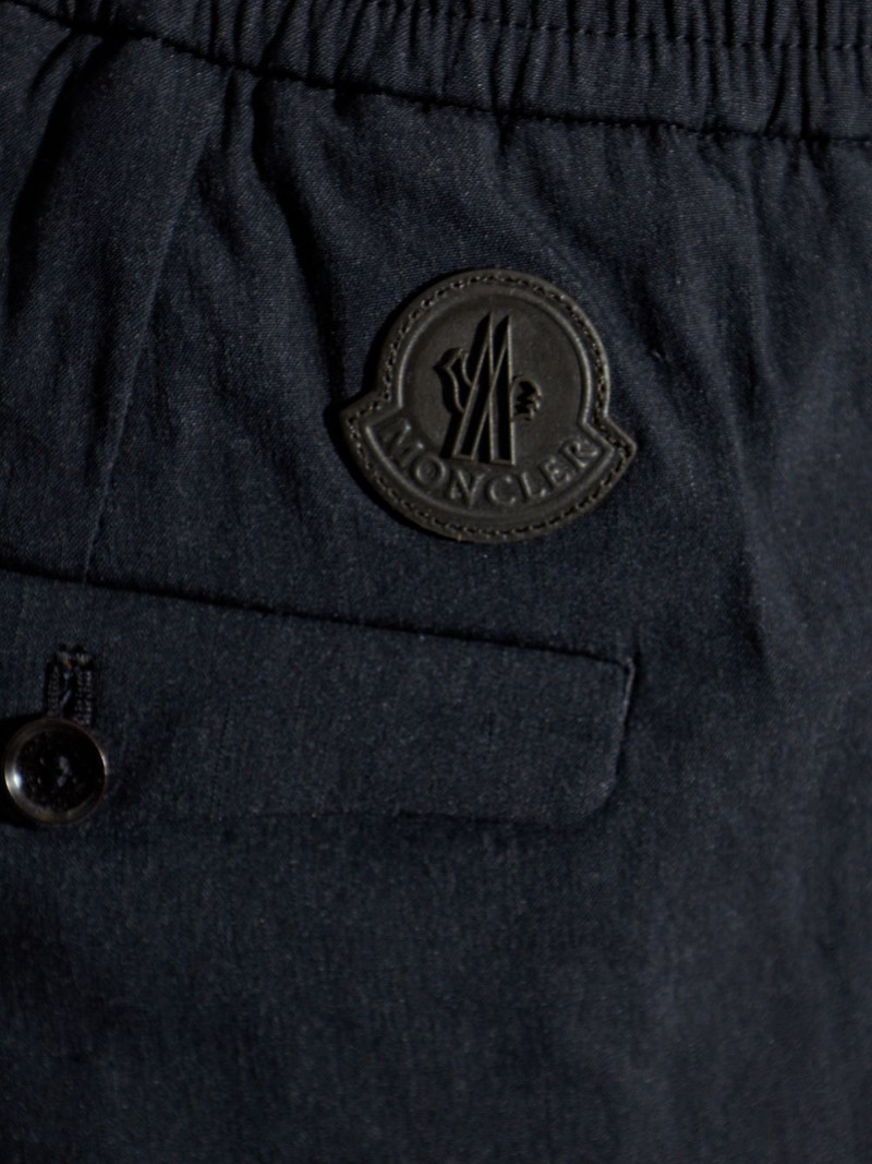 Technical logo-patch linen trousers 5