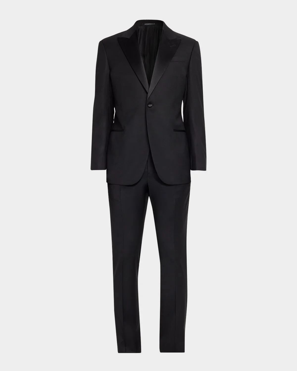 Men's G Line Jacquard Wool Satin-Trim Two-Piece Suit - 1