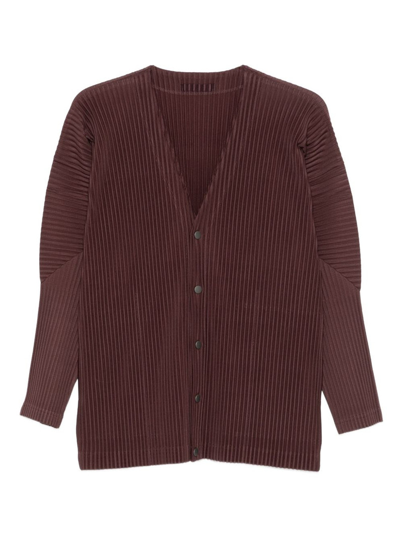 pleated button cardigan 1