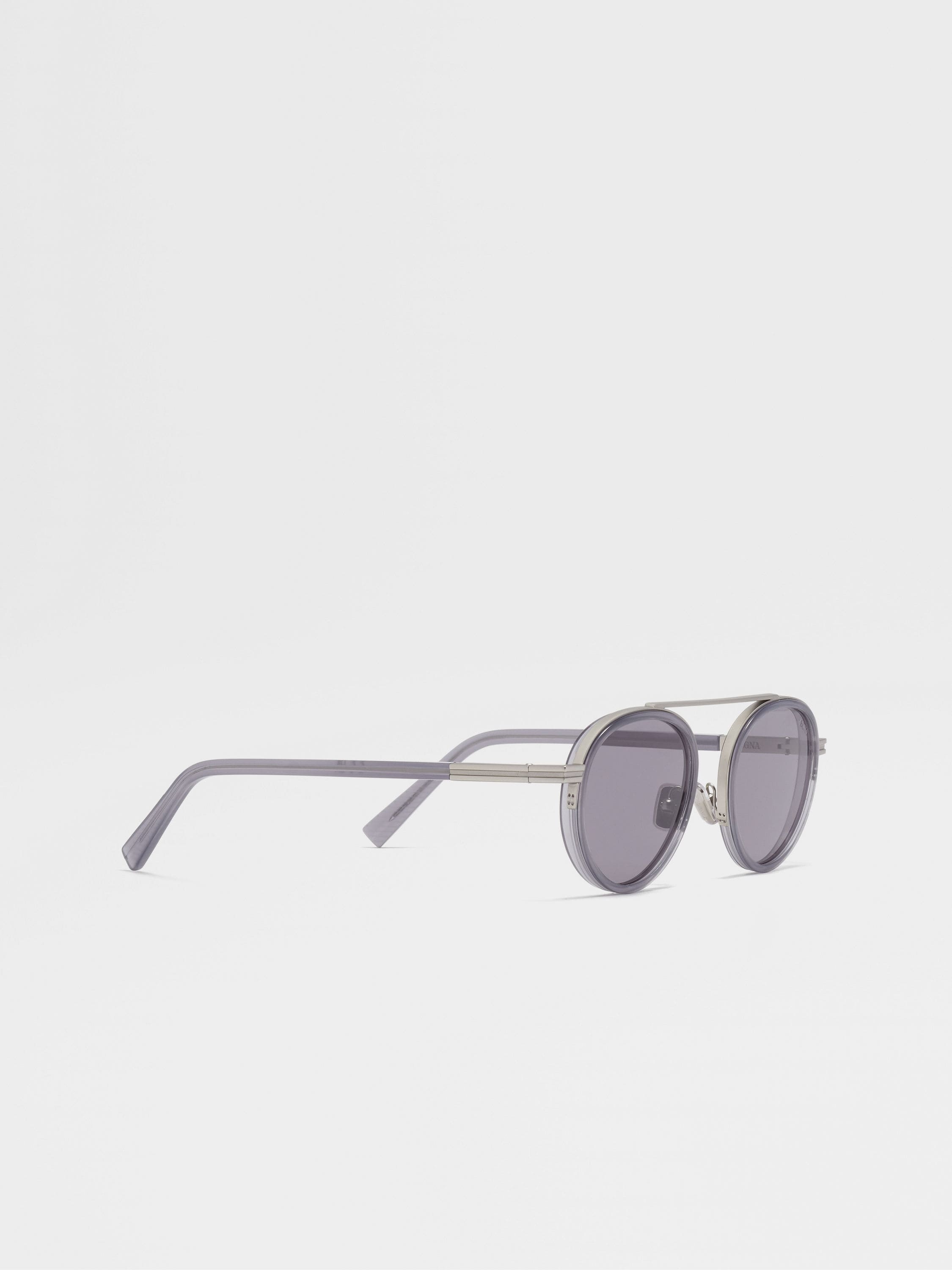 OPAL GREY ORIZZONTE II ACETATE AND METAL SUNGLASSES - 3