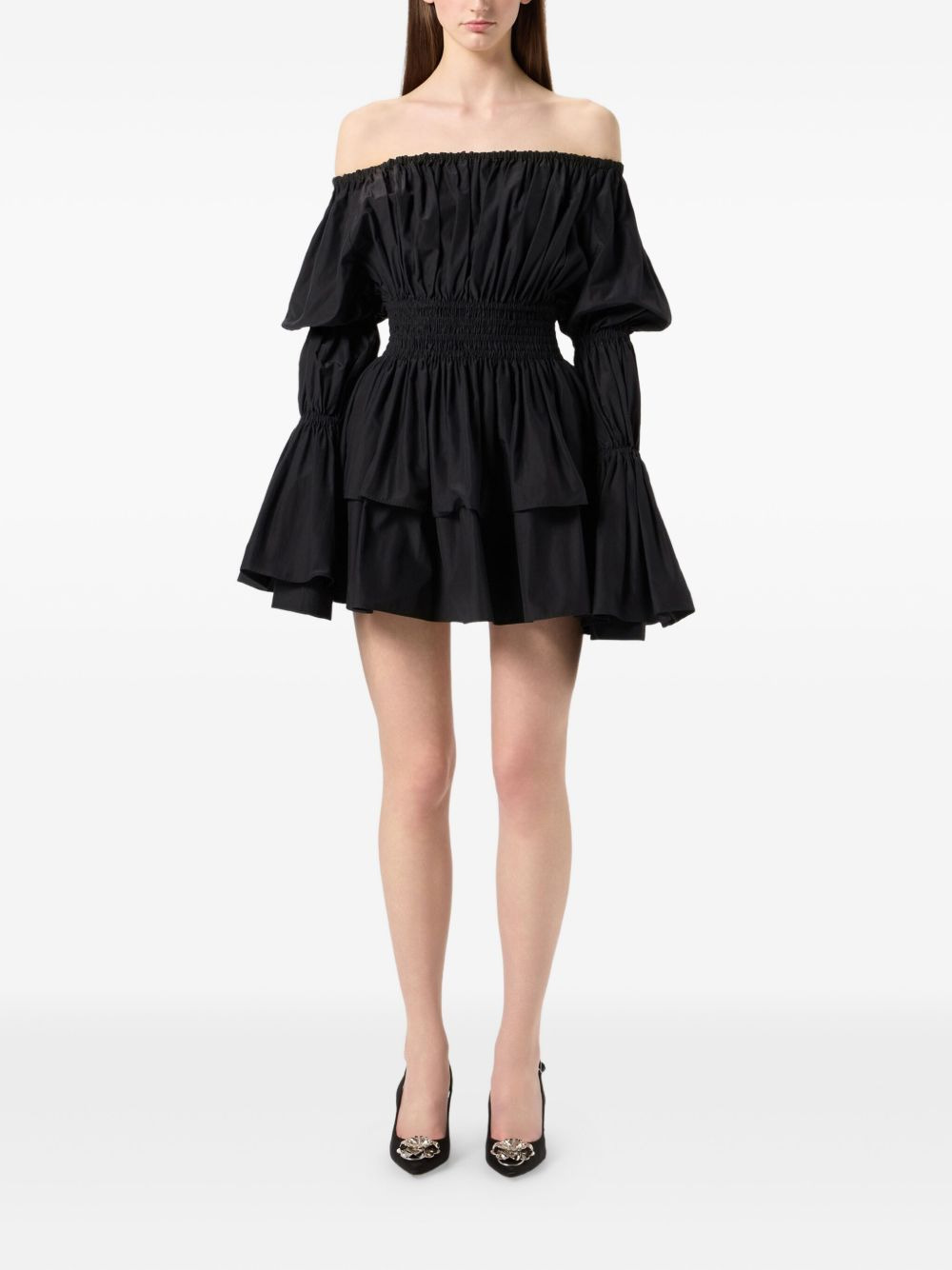 off-shoulder neckline mini dress - 2