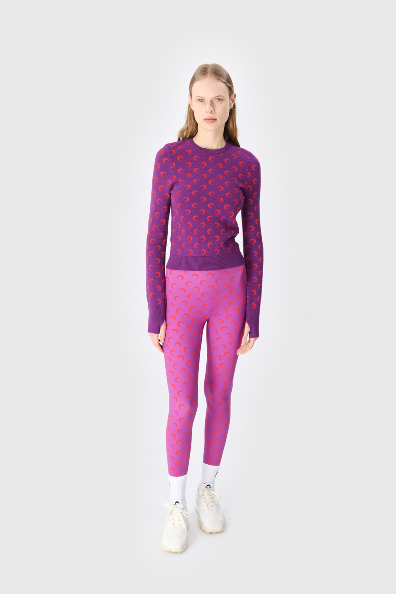 Marine Serre Moon Jacquard Knit Fitted Sweater outlook