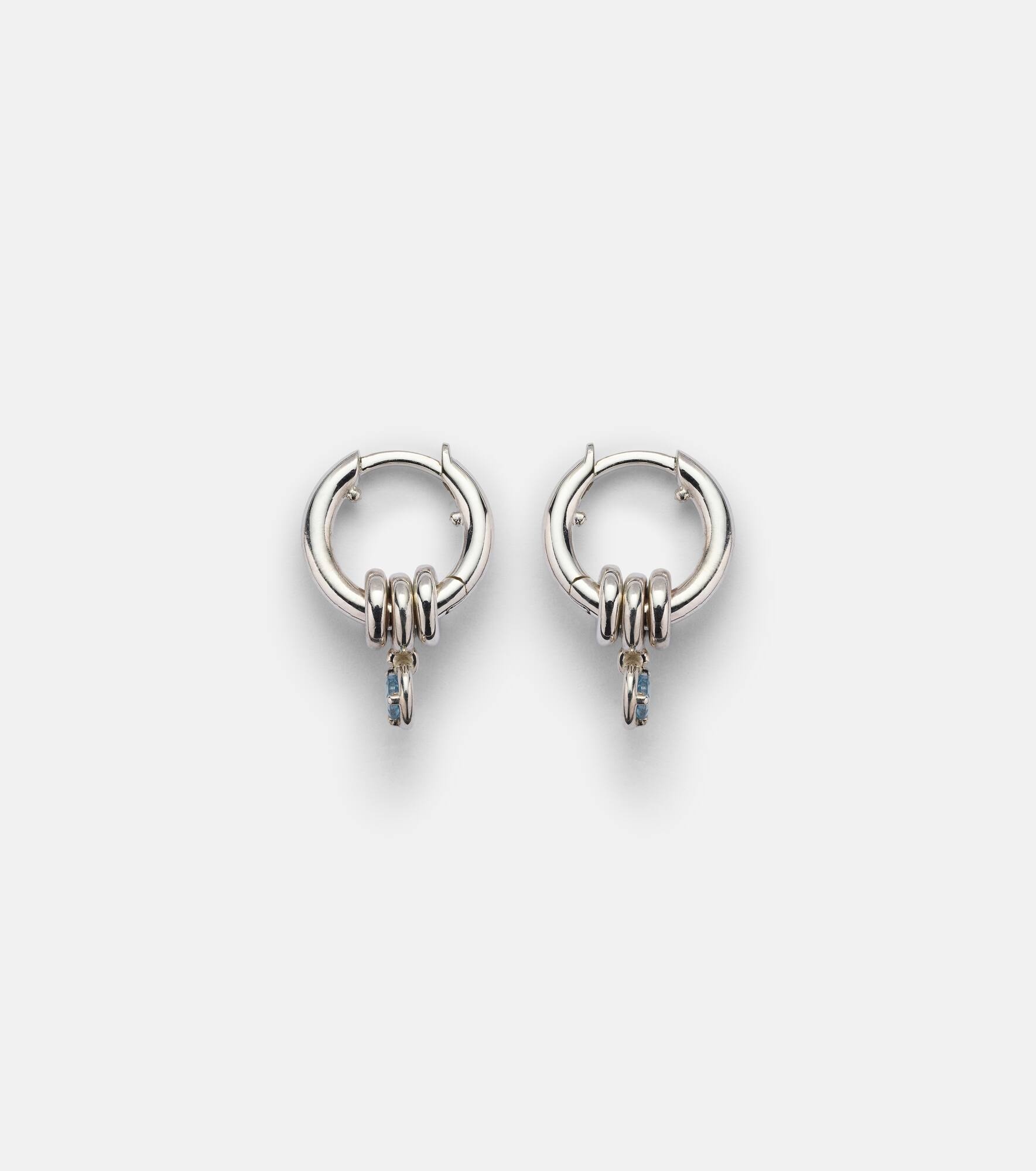 Zahra Micro sterling silver earrings with sapphire - 4