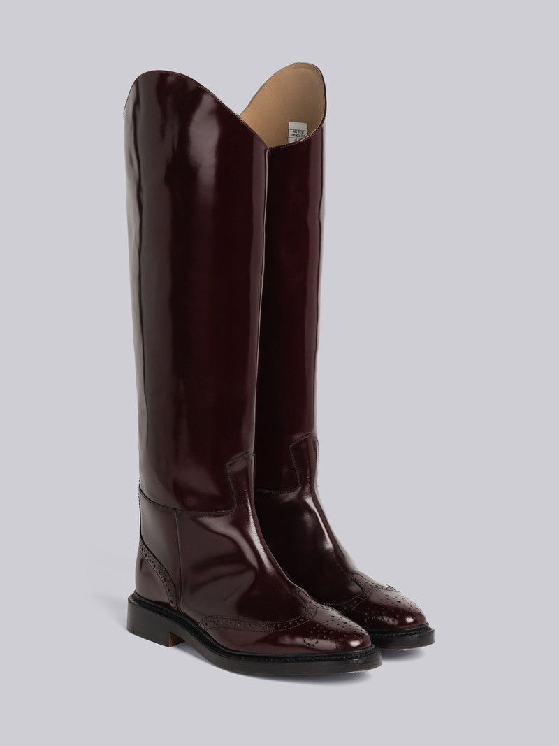 Vitello Calf Leather Wingtip Equestrian Boot 3