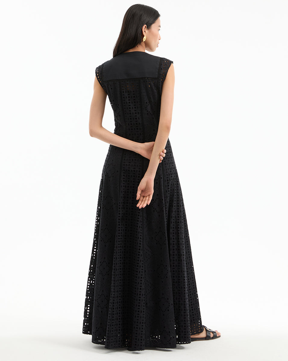 ALINA EYELET MAXI DRESS - 6