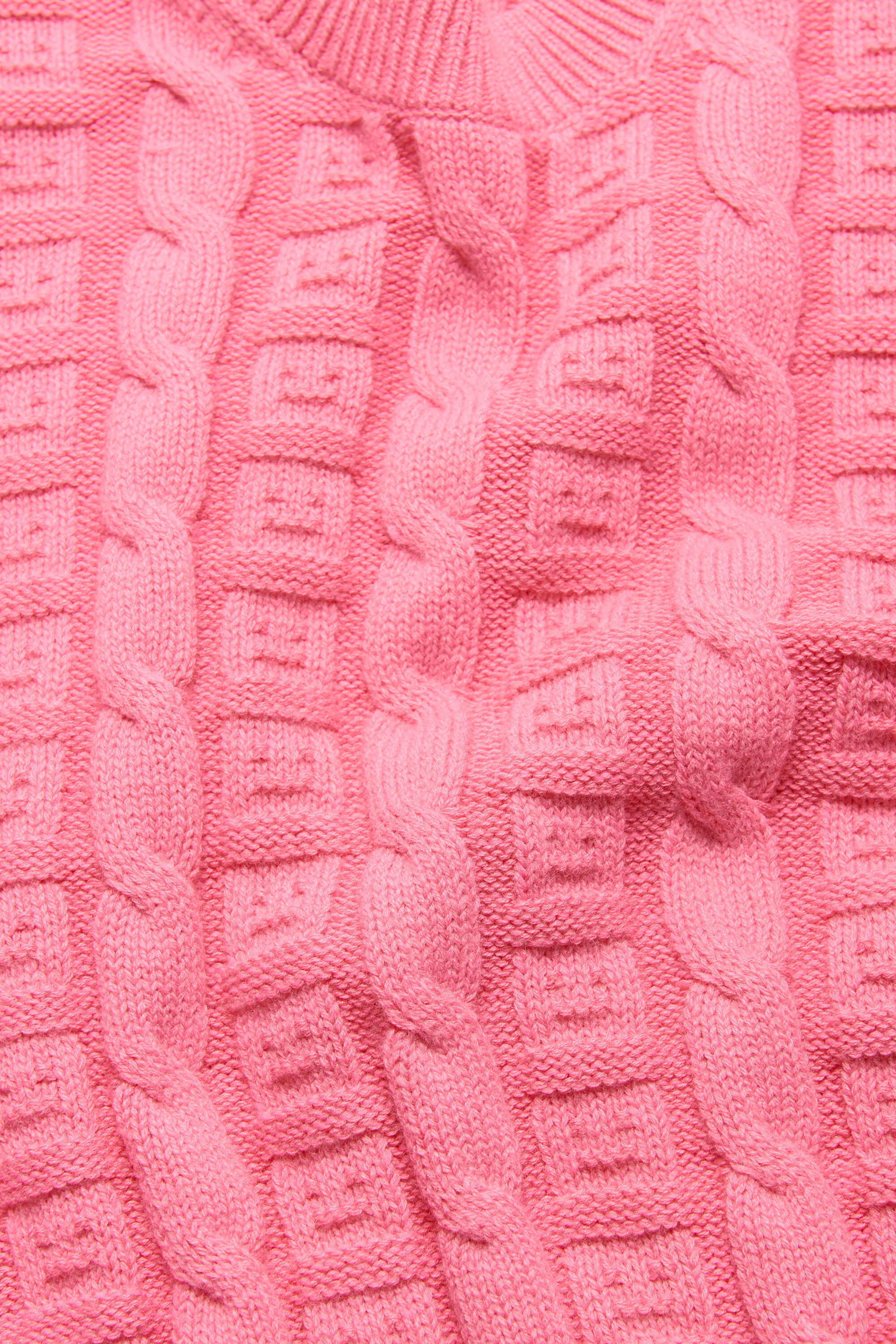 Cable wool jumper - Tango pink - 4