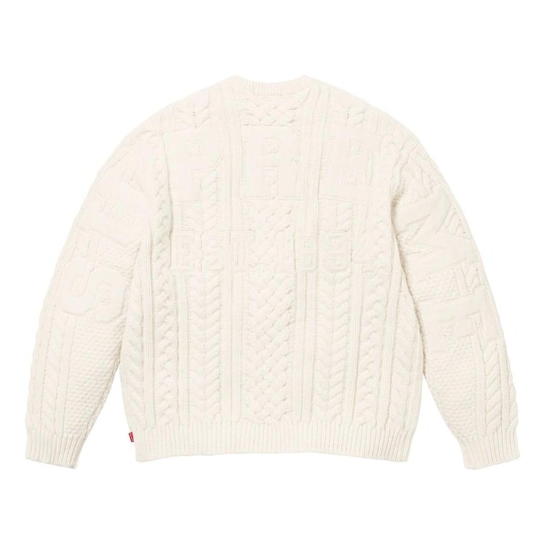 Supreme Applique Cable Knit Sweater 'White' SUP-FW23-230 - 2