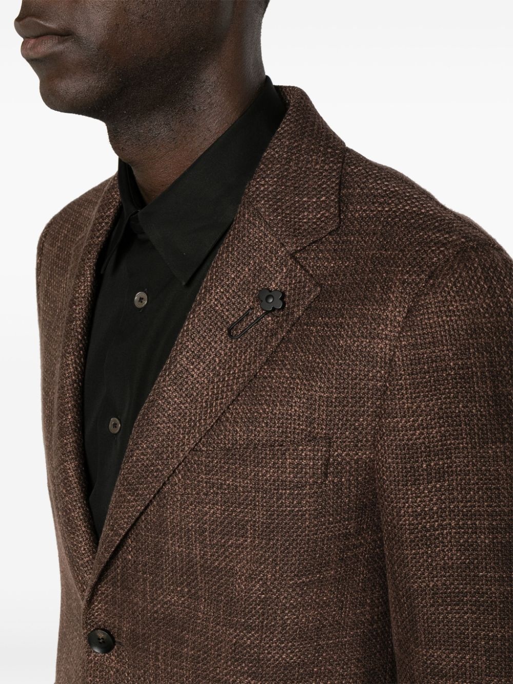notched-lapels single-breasted blazer - 5
