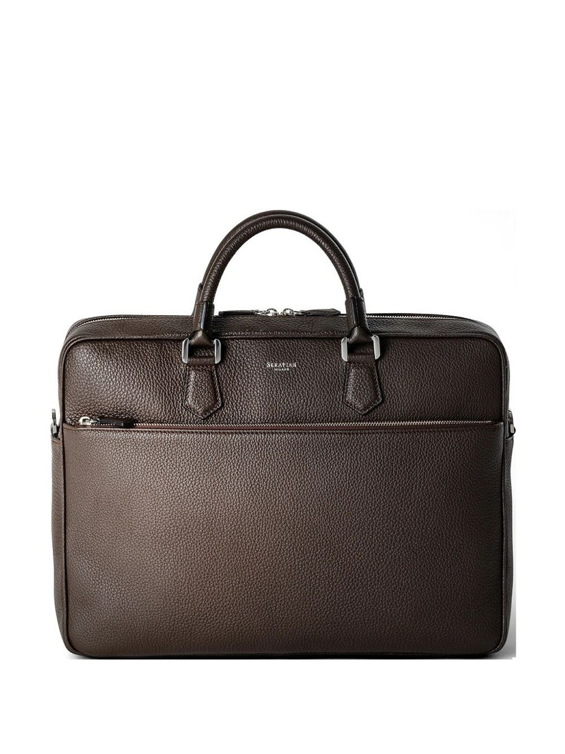 Slim grainy leather briefcase 1