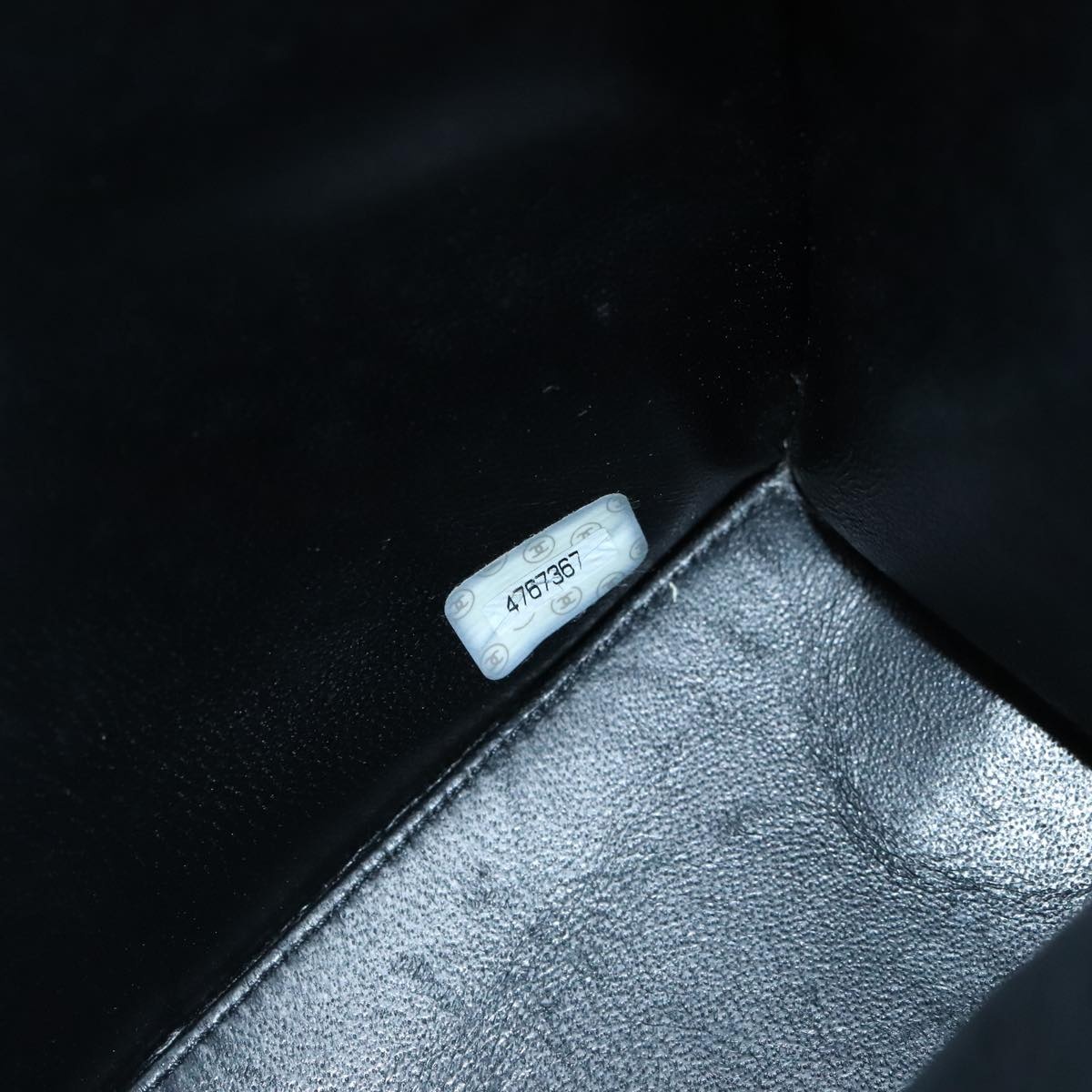CHANEL Hand Bag Lamb Skin Black CC - 12