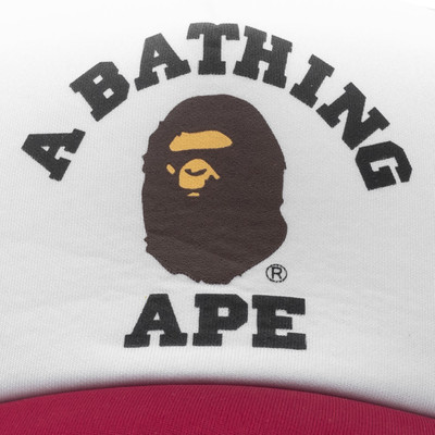 A BATHING APE® COLLEGE MESH CAP - BURGUNDY outlook