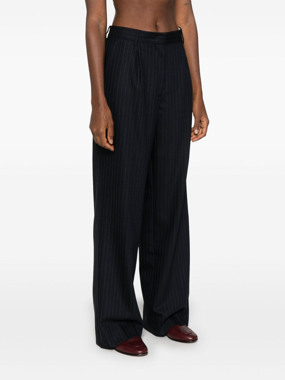 pinstriped straight-leg trousers - 3