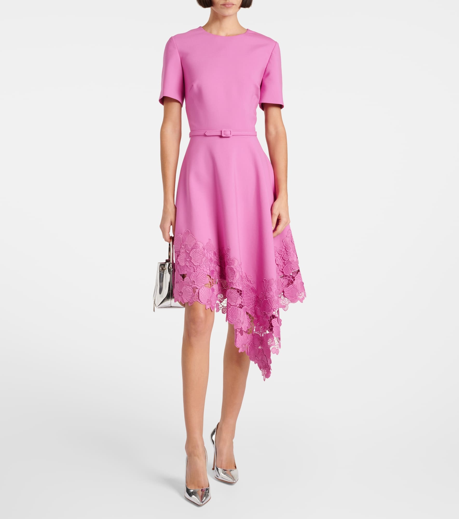 Floral lace-trimmed midi dress - 2