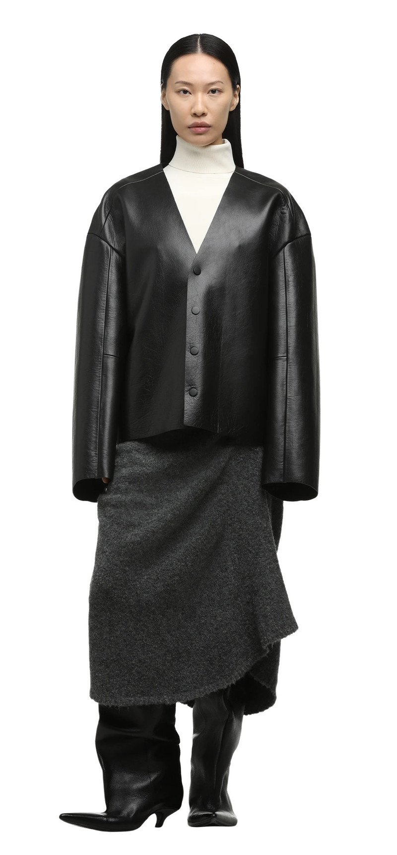 MINIMAL LEATHER JACKET BLACK LEATHER 3
