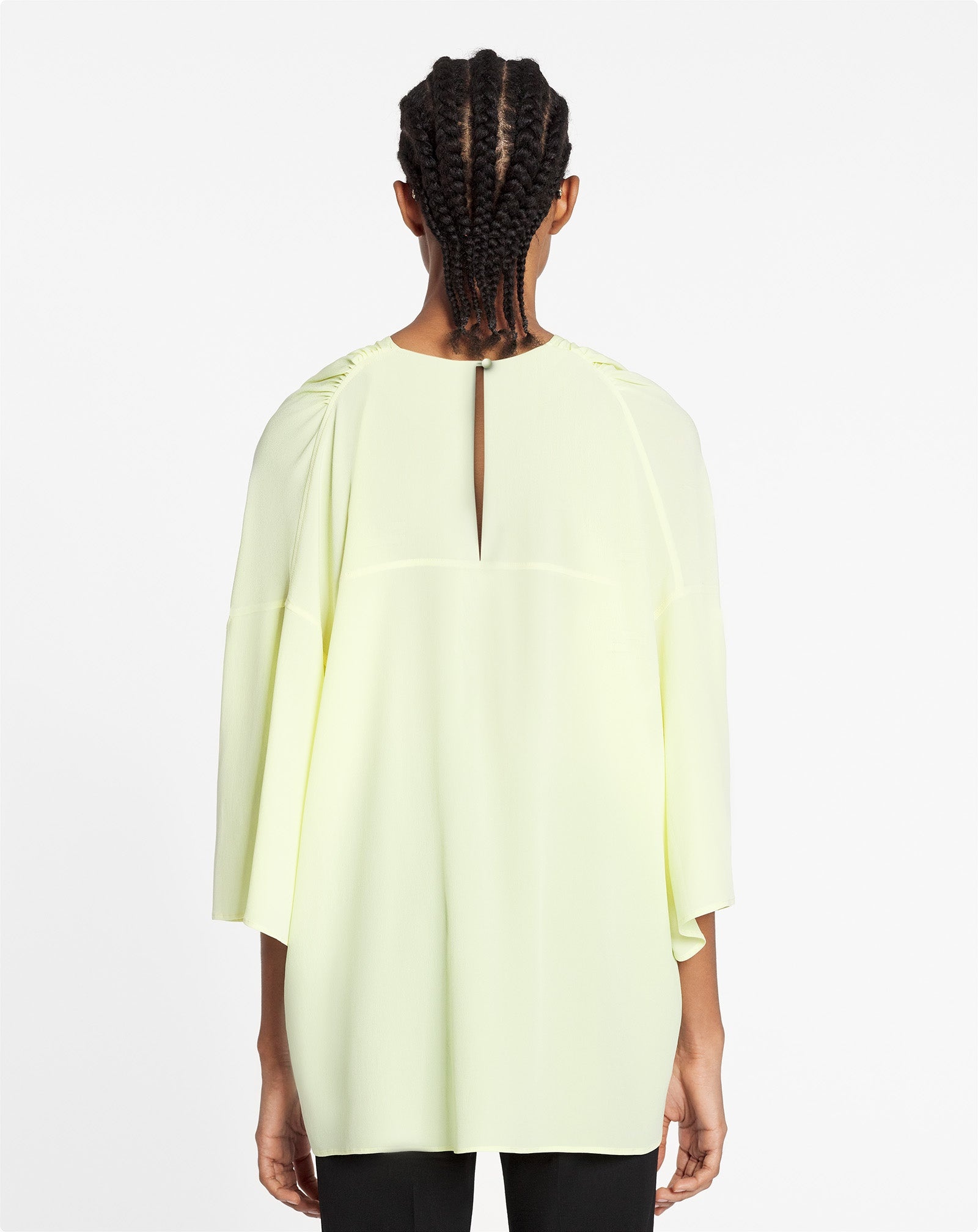 ROUND NECK SS BLOUSE IN SILK - 4