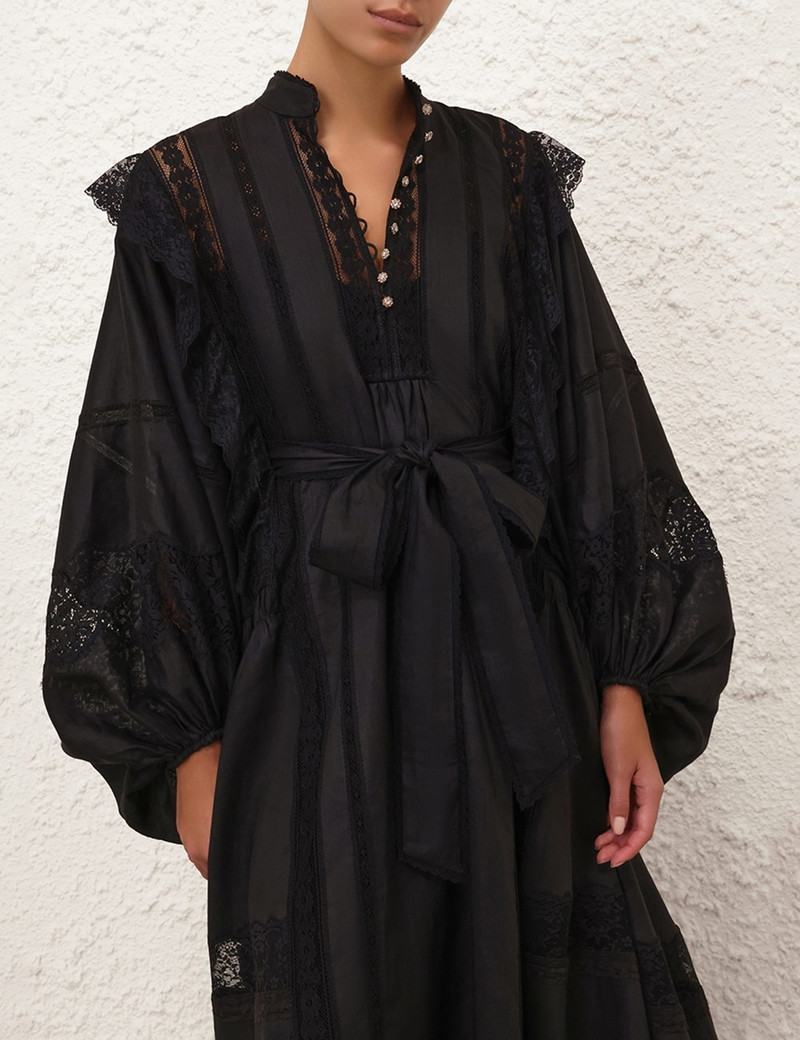 zimmermann black lace dress Zimmermann Hypnotic Lace Trim Mini Dress main image 0