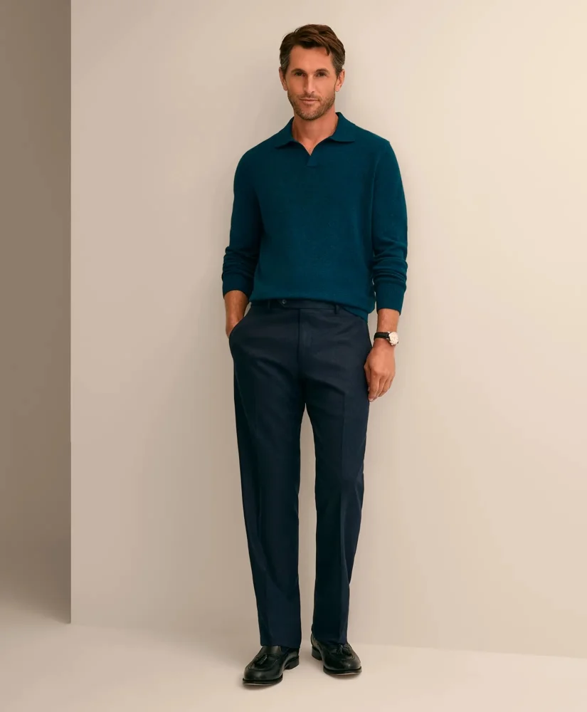 Traditional Fit Wool Flannel Dress Pants - 1