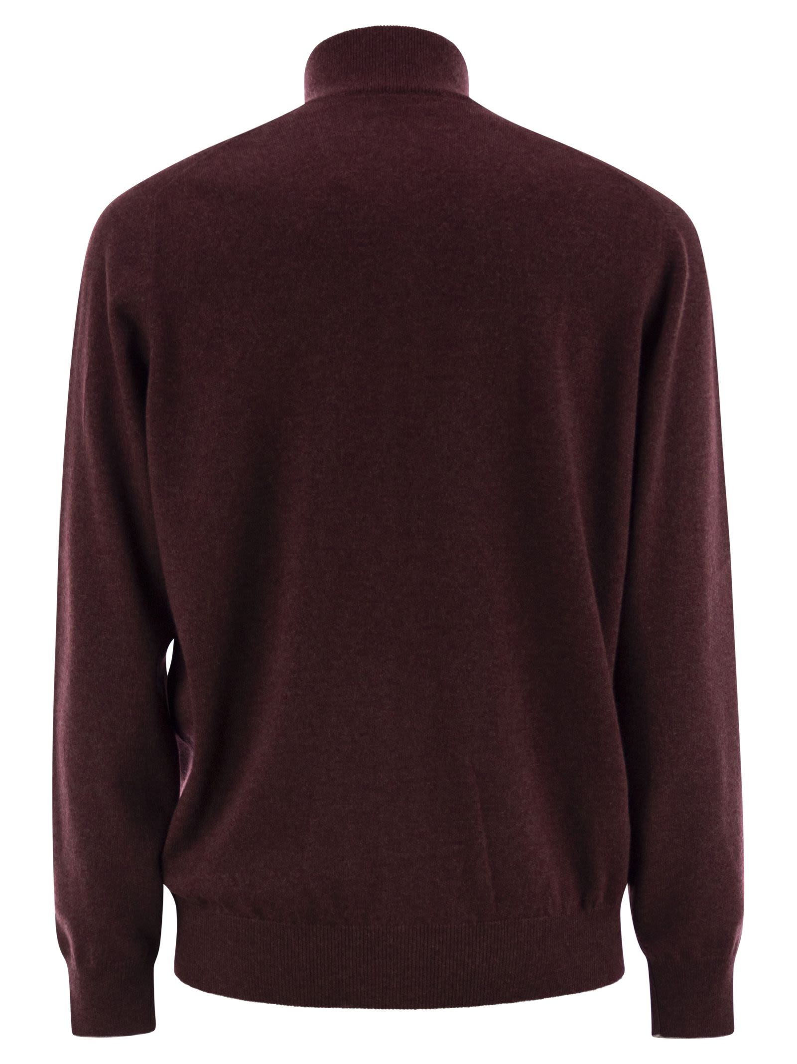 Brunello Cucinelli Men High-Necked Cashmere Cardigan With Zip - 2