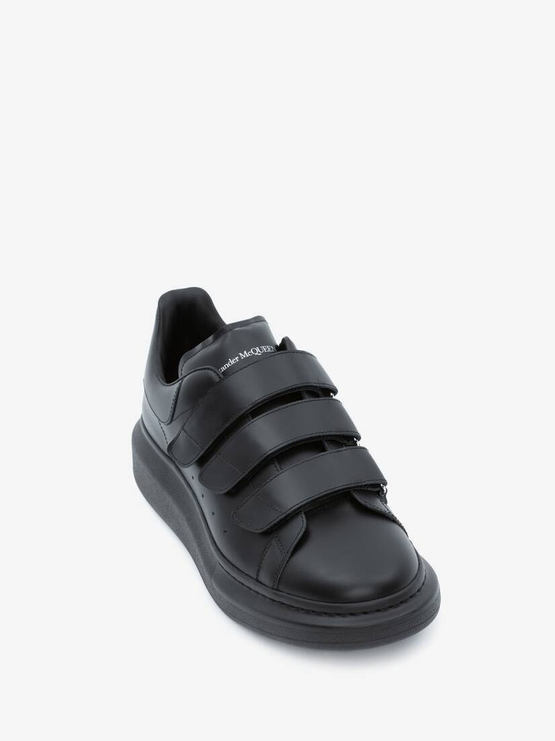 Alexander McQueen Oversized Triple Strap Sneaker  in Black outlook