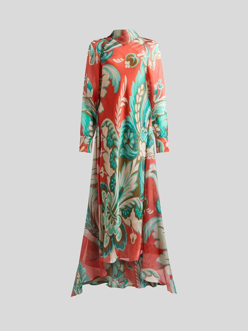 SILK MIDI DRESS WITH DRAPES 1