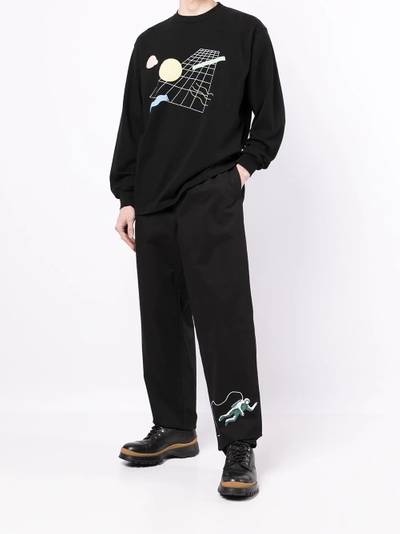 UNDERCOVER Spaceman-print straight-leg trousers outlook