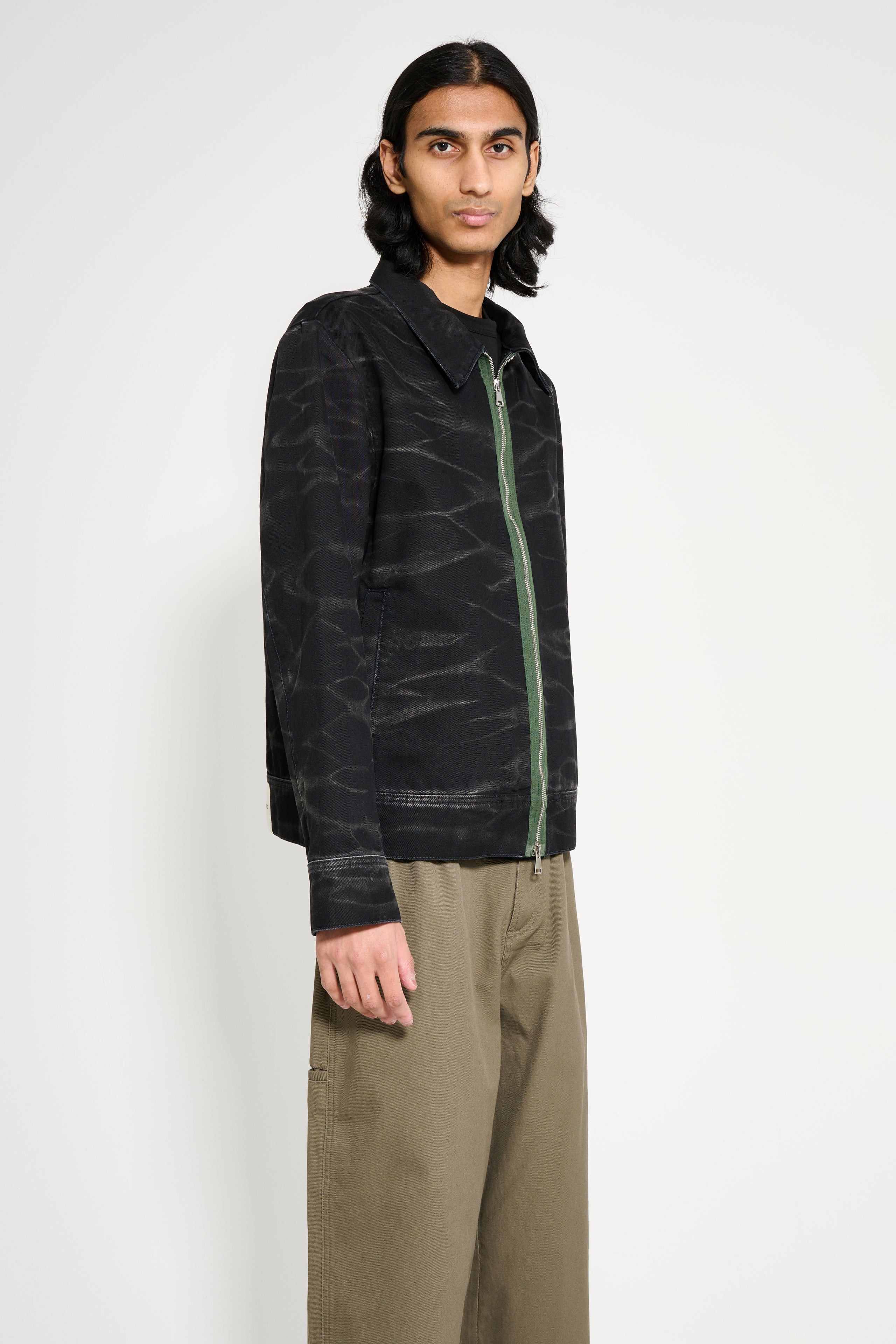 NAMACHEKO ZEBRA DENIM JACKET WASHED BLACK - 3
