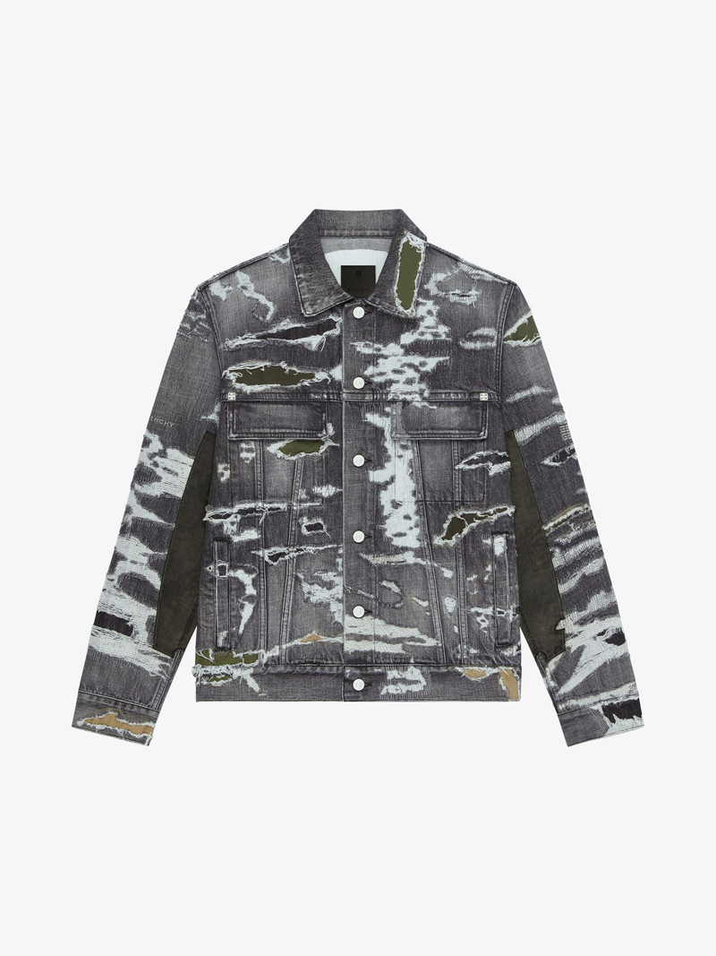 JACKET IN DESTROYED DENIM AND MOLESKIN 1