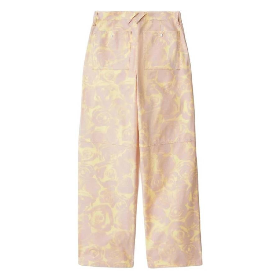 Burberry Rose-Print High Waist Cotton Pants - 6