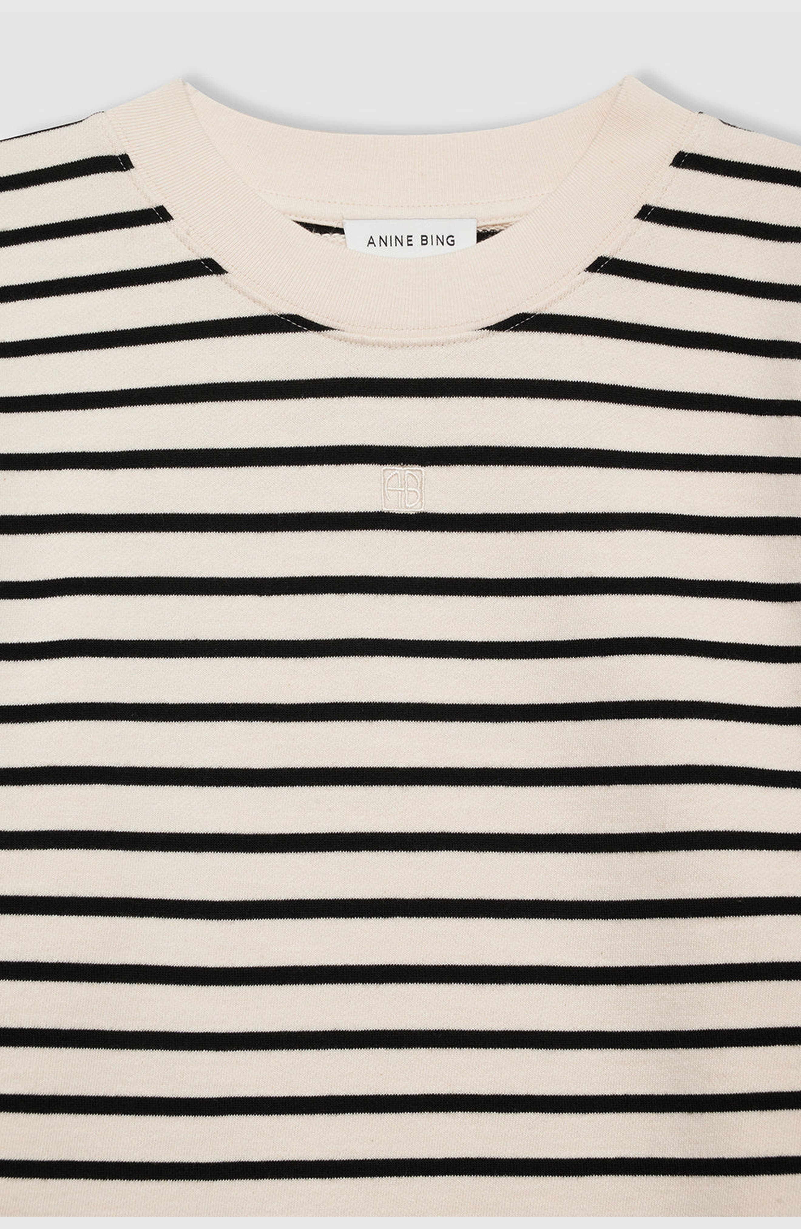 ANINE BING French Terry Mona Dress in Black /White Stripe at Nordstrom - 3