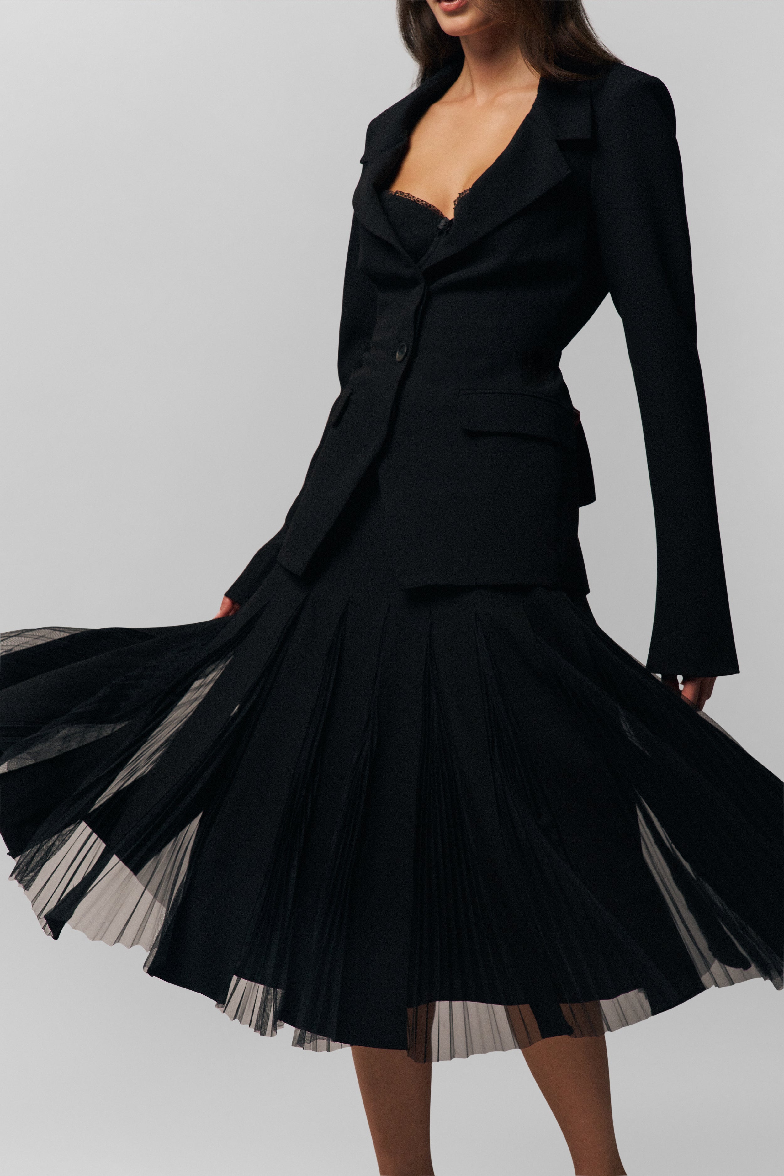 GIBSON CHIFFON PLEATED SKIRT - 1