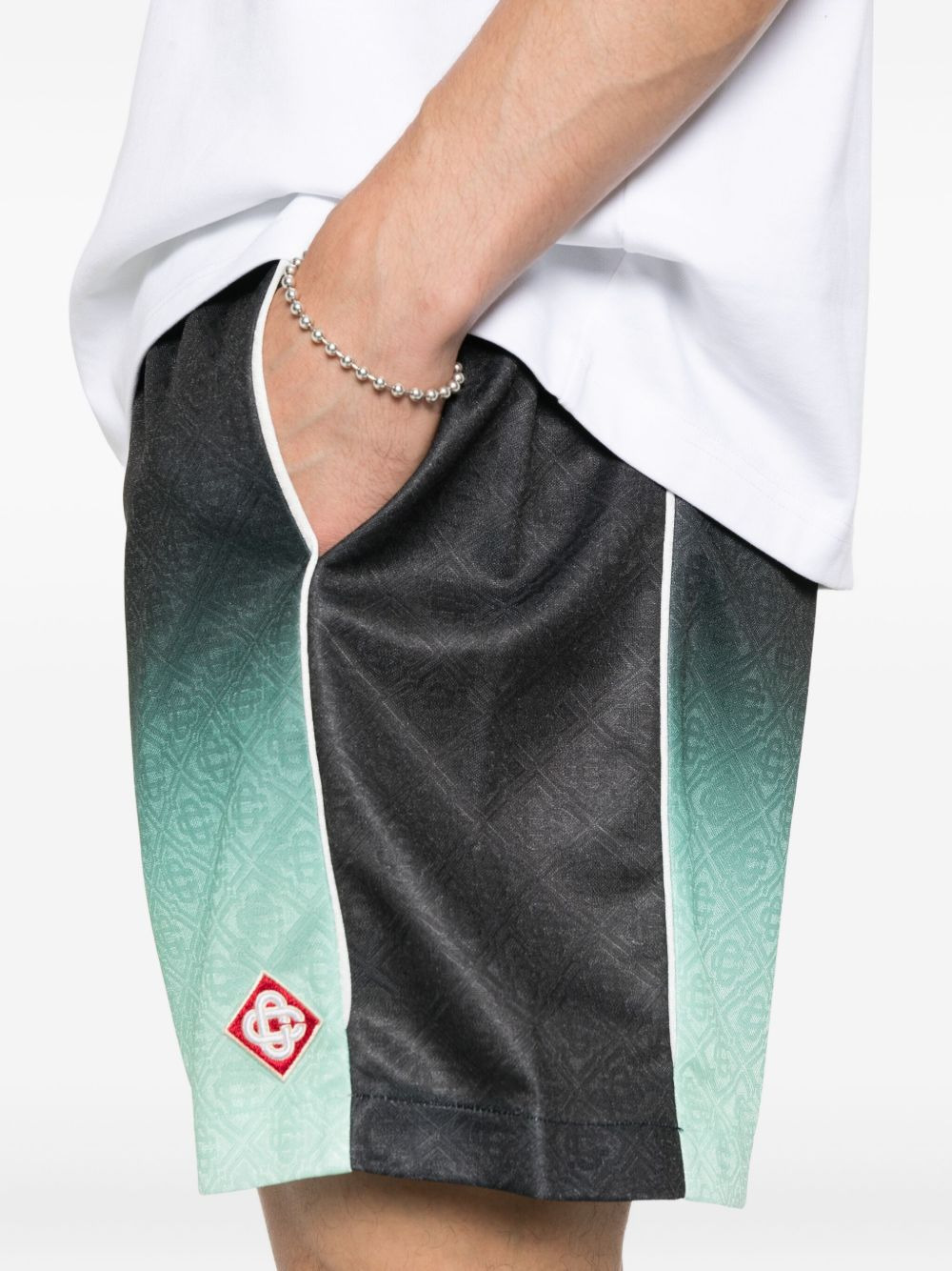 gradient panelled shorts - 5