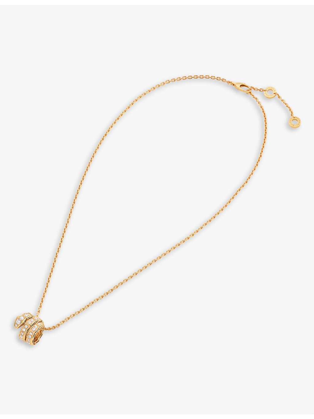 Serpenti Viper 18ct yellow-gold and 0.63ct round-cut diamond pendant necklace - 3