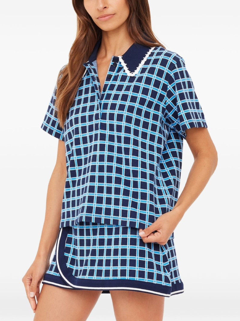 Clubhouse Dom checked crochet-trim polo shirt 3